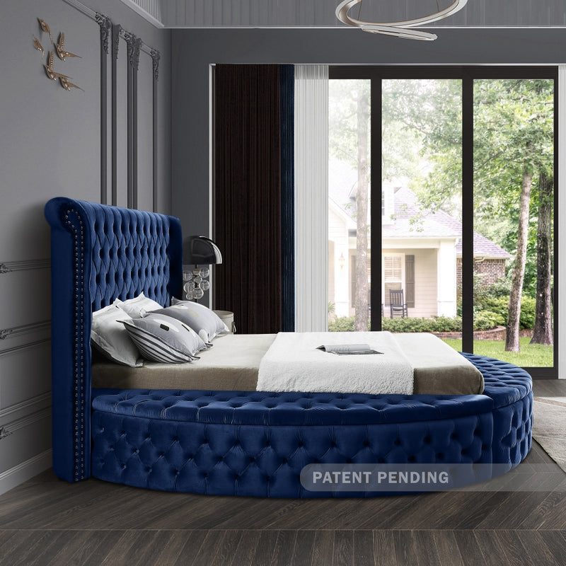 Luxus Round Velvet Bed