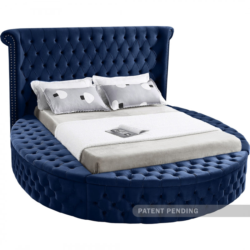 Luxus Round Velvet Bed