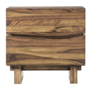 Ocean Two Drawer Solid Wood Nightstand in Natural Sengon