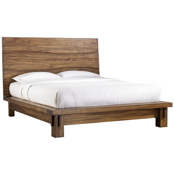 Ocean Solid Wood Platform Bed in Natural Sengon