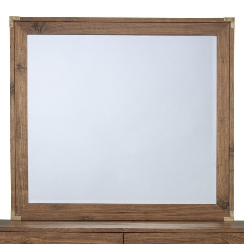 Adler Beveled Glass Mirror in Natural Walnut