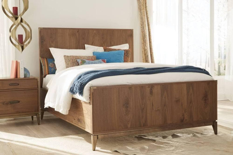 Adler Wood Panel Bed in Natural Walnut