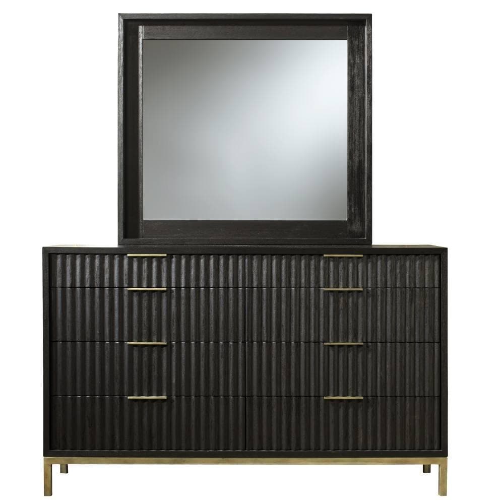 Kentifield Solid Wood Eight Drawer Dresser in Black Drifted Oak – Hollywood  Glam Furnitures