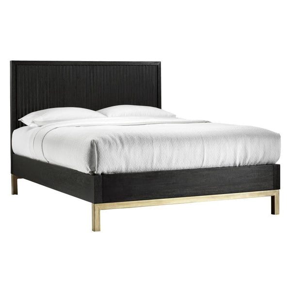 Kentfield Solid Wood Platform Bed in Black Drifted Oak