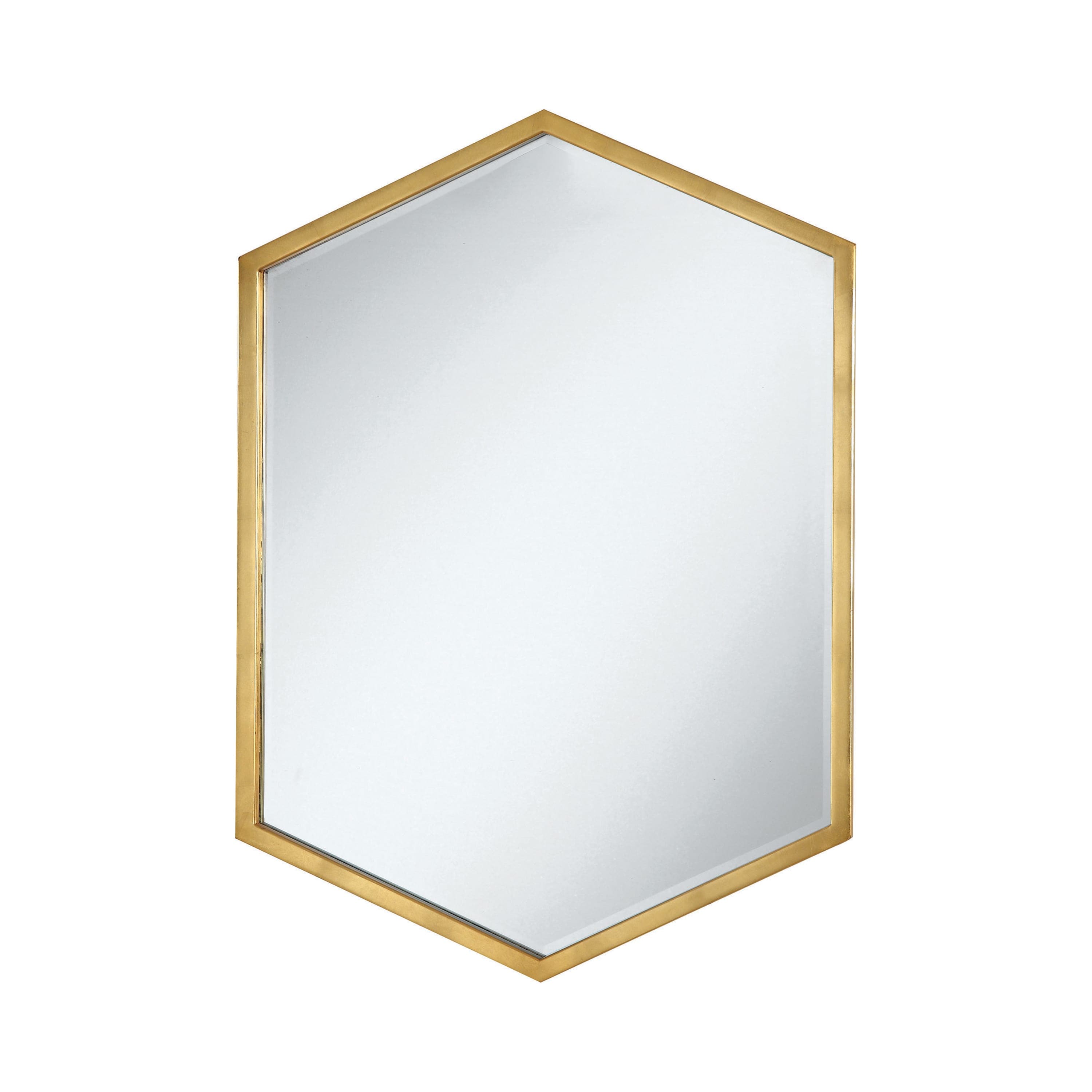 Hexagon Shaped Wall Mirror Gold