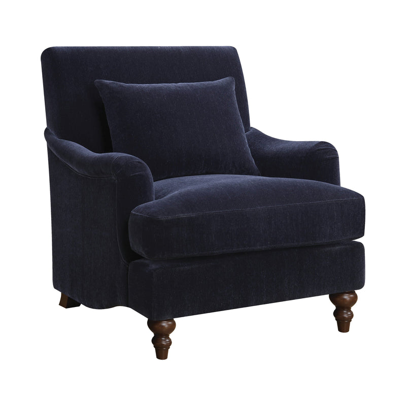 Wendy Accent Chair With Turned Legs Midnight Blue