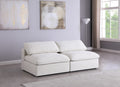 Serene 2 Piece Linen Deluxe Modular Overstuffed Armless Sofa