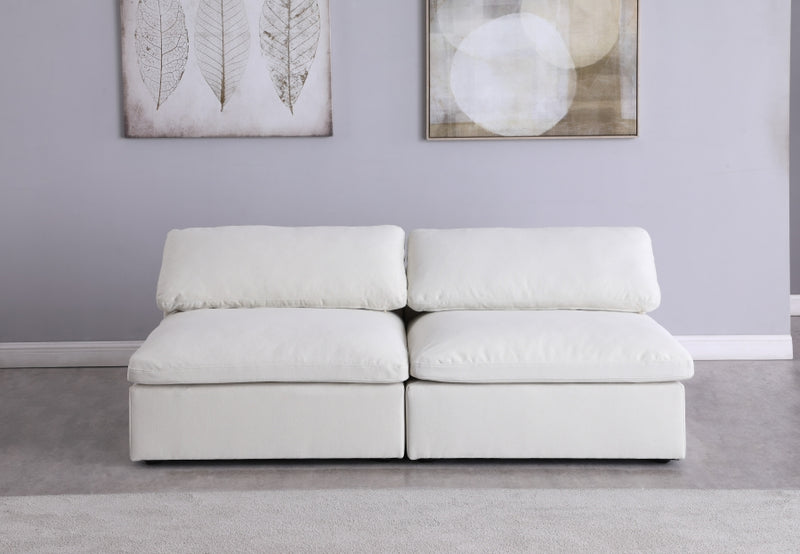 Serene 2 Piece Linen Deluxe Modular Overstuffed Armless Sofa