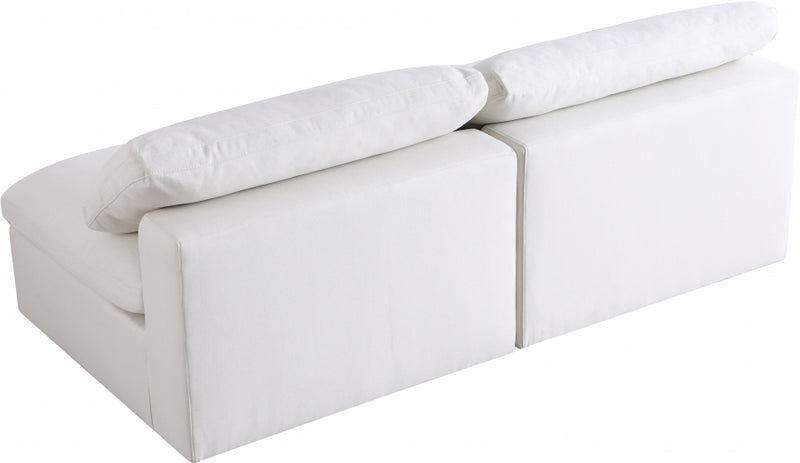 Serene 2 Piece Linen Deluxe Modular Overstuffed Armless Sofa