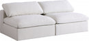 Serene 2 Piece Linen Deluxe Modular Overstuffed Armless Sofa