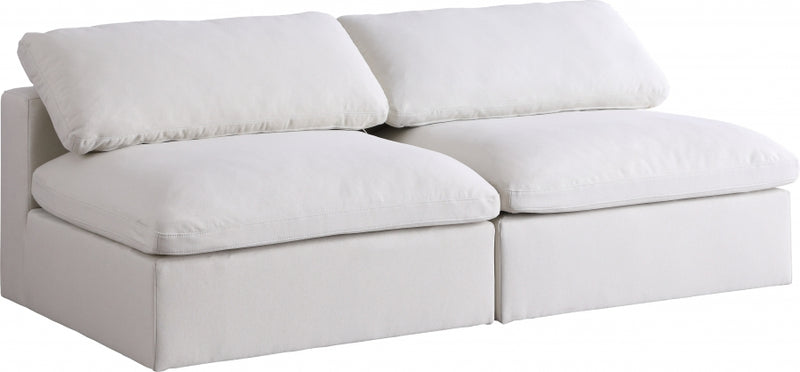 Serene 2 Piece Linen Deluxe Modular Overstuffed Armless Sofa