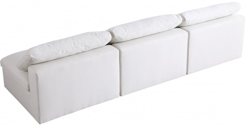 Serene 3 Piece Linen Deluxe Modular Overstuffed Armless Sofa