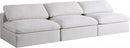 Serene 3 Piece Linen Deluxe Modular Overstuffed Armless Sofa
