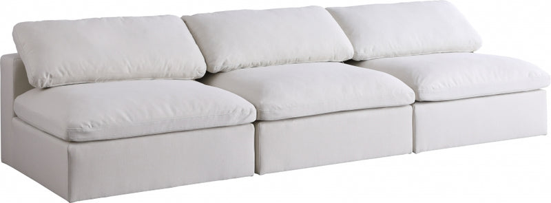 Serene 3 Piece Linen Deluxe Modular Overstuffed Armless Sofa
