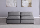 Serene 2 Piece Linen Deluxe Modular Overstuffed Armless Sofa