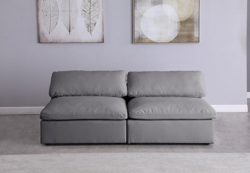 Serene 2 Piece Linen Deluxe Modular Overstuffed Armless Sofa