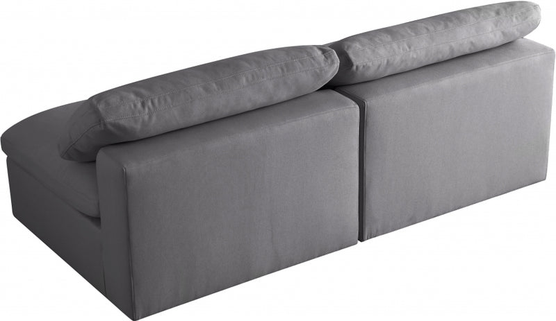 Serene 2 Piece Linen Deluxe Modular Overstuffed Armless Sofa
