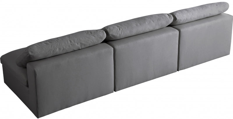 Serene 3 Piece Linen Deluxe Modular Overstuffed Armless Sofa