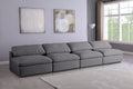 Serene 4 Piece Linen Deluxe Modular Overstuffed Armless Sofa