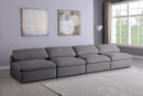 Serene 4 Piece Linen Deluxe Modular Overstuffed Armless Sofa
