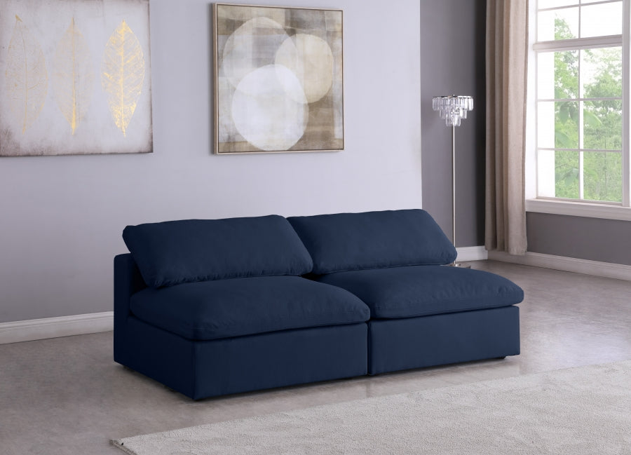 Serene 2 Piece Linen Deluxe Modular Overstuffed Armless Sofa