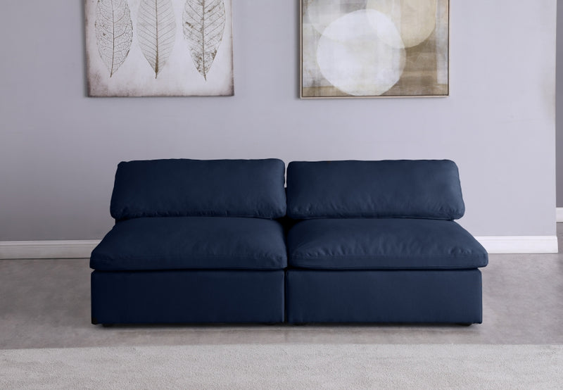 Serene 2 Piece Linen Deluxe Modular Overstuffed Armless Sofa