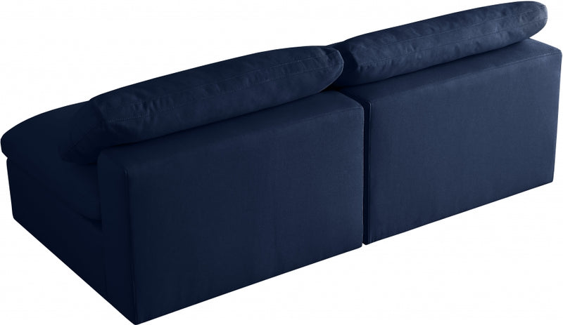 Serene 2 Piece Linen Deluxe Modular Overstuffed Armless Sofa