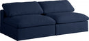 Serene 2 Piece Linen Deluxe Modular Overstuffed Armless Sofa