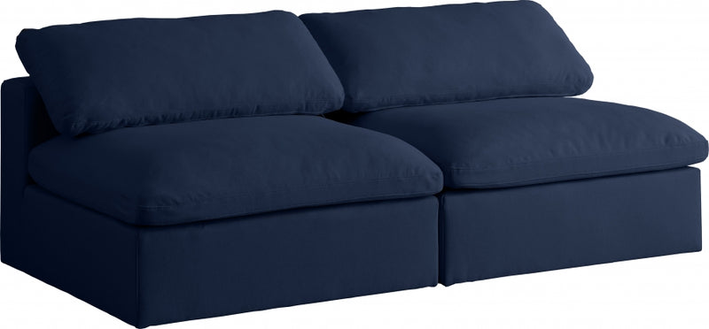 Serene 2 Piece Linen Deluxe Modular Overstuffed Armless Sofa