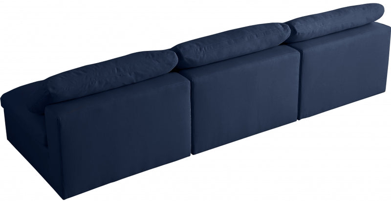 Serene 3 Piece Linen Deluxe Modular Overstuffed Armless Sofa