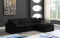 Plush 4 Piece Velvet Standard Modular Overstuffed Reversible Sectional