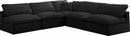 Plush 5 piece Velvet Standard Modular Overstuffed Reversible Sectional
