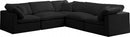 Plush 5 piece Velvet Standard Modular Overstuffed Reversible Sectional
