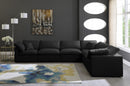 Plush 6 Piece Velvet Standard Modular Overstuffed Reversible Sectional
