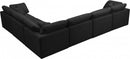 Plush 6 Piece Velvet Standard Modular Overstuffed Reversible Sectional