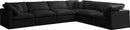 Plush 6 Piece Velvet Standard Modular Overstuffed Reversible Sectional