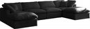 Plush 6 Piece Velvet Standard Modular Overstuffed Reversible Sectional