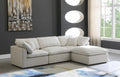 Plush 4 Piece Velvet Standard Modular Overstuffed Reversible Sectional