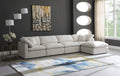 Plush 5 piece Velvet Standard Modular Overstuffed Reversible Sectional
