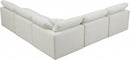 Plush 5 piece Velvet Standard Modular Overstuffed Reversible Sectional