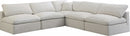Plush 5 piece Velvet Standard Modular Overstuffed Reversible Sectional