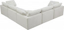 Plush 5 piece Velvet Standard Modular Overstuffed Reversible Sectional