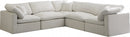 Plush 5 piece Velvet Standard Modular Overstuffed Reversible Sectional