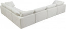Plush 6 Piece Velvet Standard Modular Overstuffed Reversible Sectional
