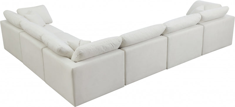 Plush 6 Piece Velvet Standard Modular Overstuffed Reversible Sectional