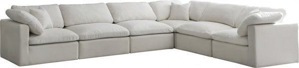 Plush 6 Piece Velvet Standard Modular Overstuffed Reversible Sectional