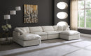 Plush 6 Piece Velvet Standard Modular Overstuffed Reversible Sectional