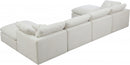 Plush 6 Piece Velvet Standard Modular Overstuffed Reversible Sectional