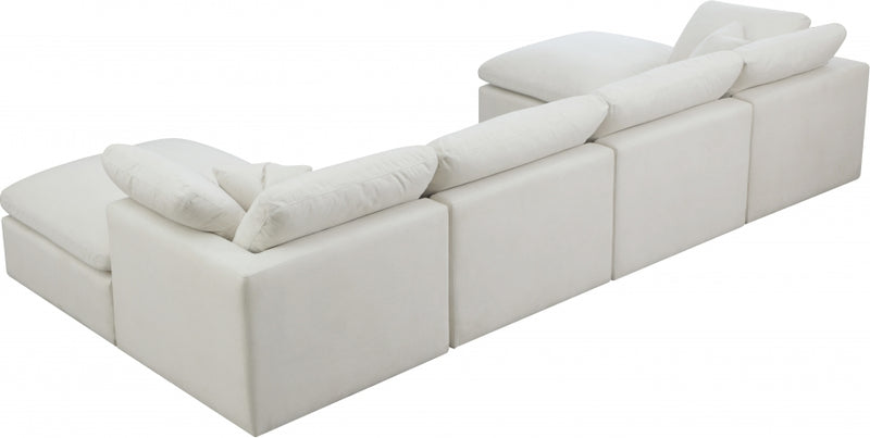 Plush 6 Piece Velvet Standard Modular Overstuffed Reversible Sectional