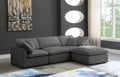 Plush 4 Piece Velvet Standard Modular Overstuffed Reversible Sectional
